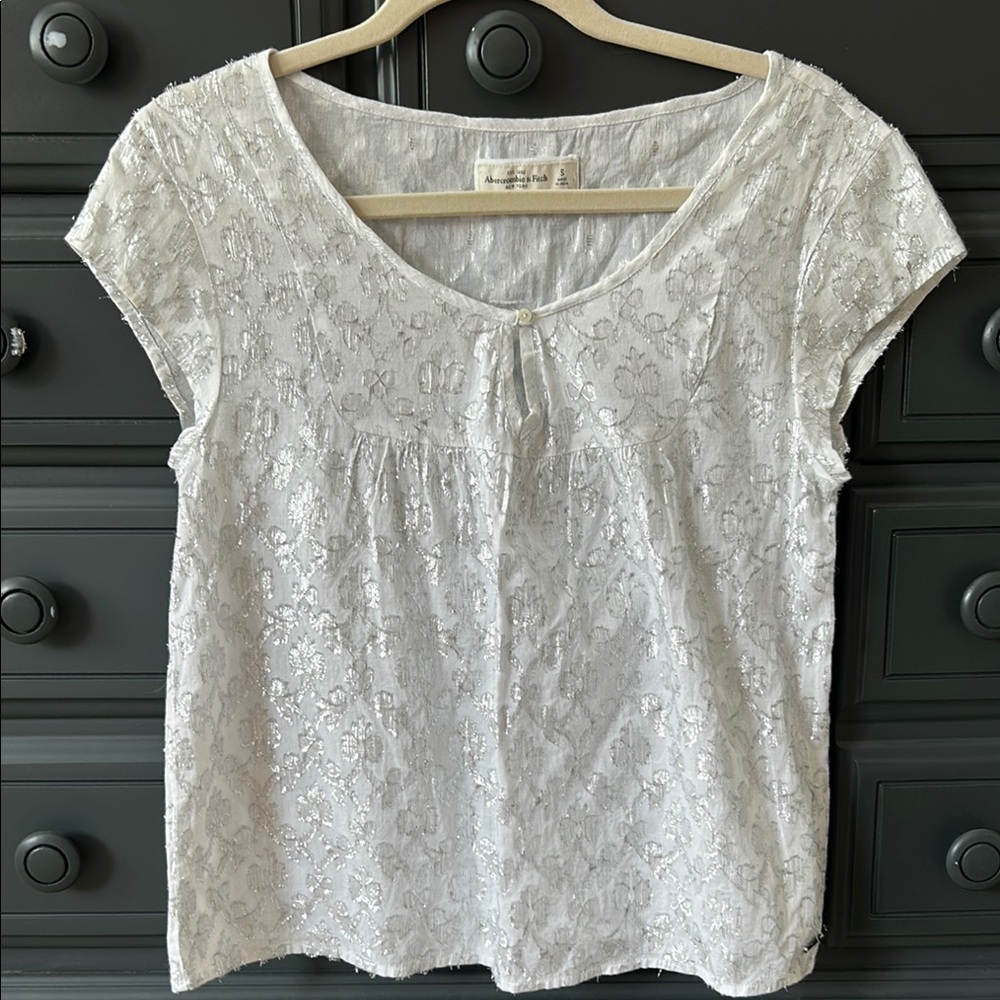 Abercrombie & Fitch Sparkly Cap Sleeve Blouse